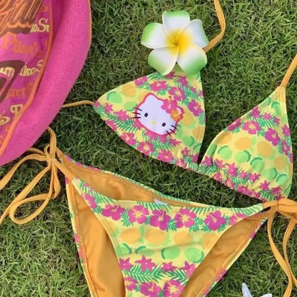 Y2K Hello Kitty Bikini Set - Anime Swimsuit for Women Sexy Beachwear - ZOOMNSTORE