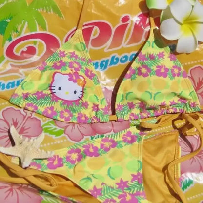 Y2K Hello Kitty Bikini Set - Anime Swimsuit for Women Sexy Beachwear - ZOOMNSTORE