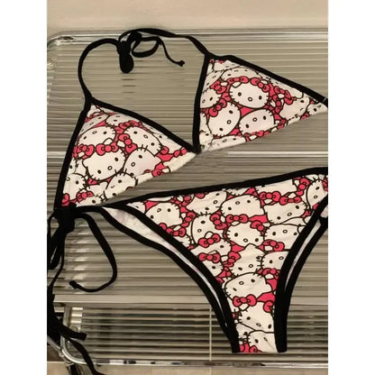 Y2K Hello Kitty Bikini Set - Anime Swimsuit for Women Sexy Beachwear - ZOOMNSTORE