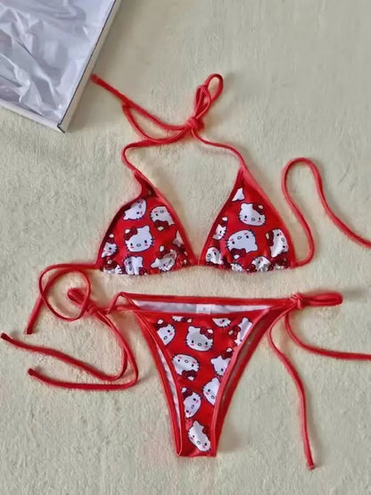 Y2K Hello Kitty Bikini Set - Anime Swimsuit for Women Sexy Beachwear - ZOOMNSTORE