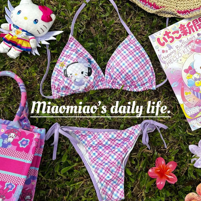 Y2K Hello Kitty Bikini Set - Anime Swimsuit for Women Sexy Beachwear - ZOOMNSTORE