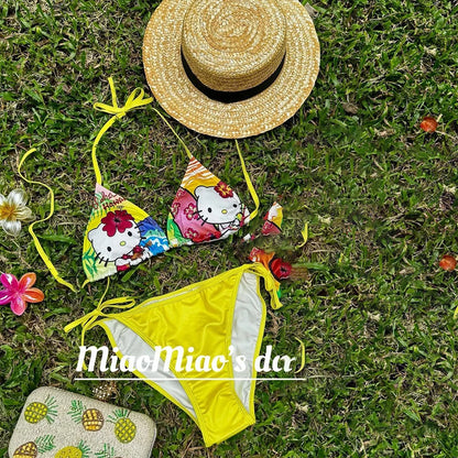 Y2K Hello Kitty Bikini Set - Anime Swimsuit for Women Sexy Beachwear - ZOOMNSTORE