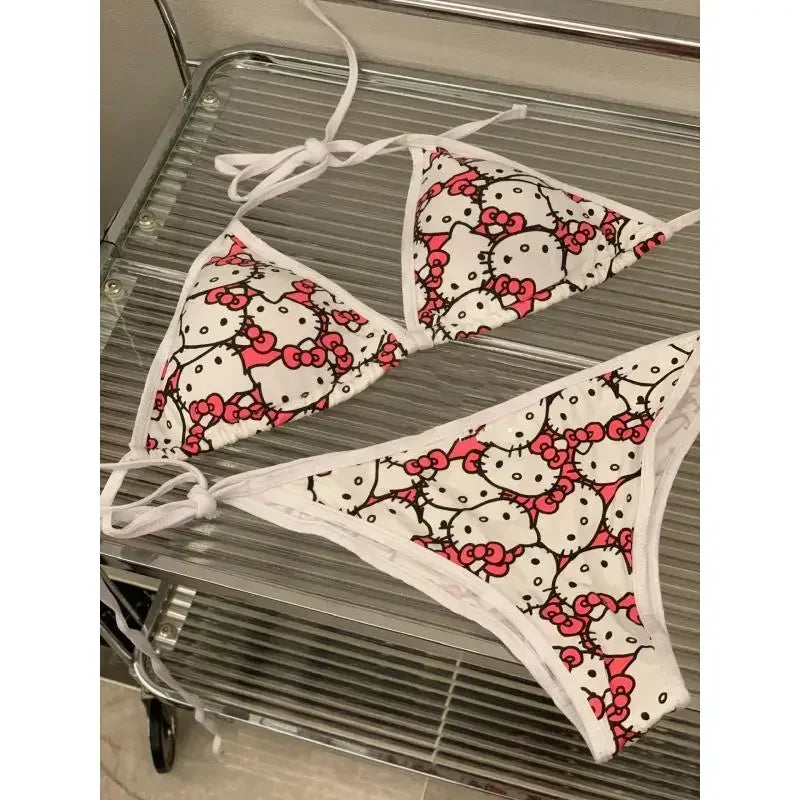 Y2K Hello Kitty Bikini Set - Anime Swimsuit for Women Sexy Beachwear - ZOOMNSTORE