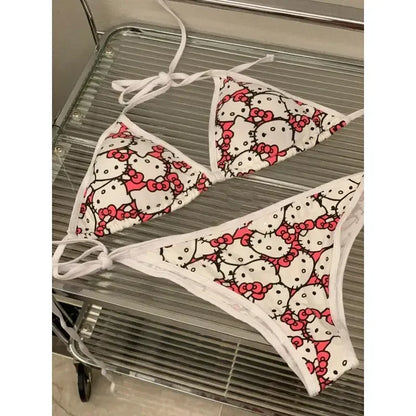 Y2K Hello Kitty Bikini Set - Anime Swimsuit for Women Sexy Beachwear - ZOOMNSTORE