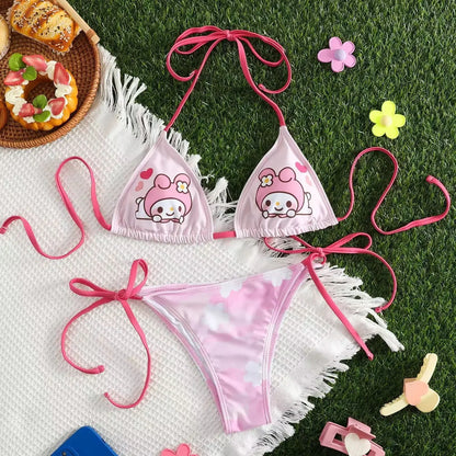 Y2K Hello Kitty Bikini Set - Anime Swimsuit for Women Sexy Beachwear - ZOOMNSTORE