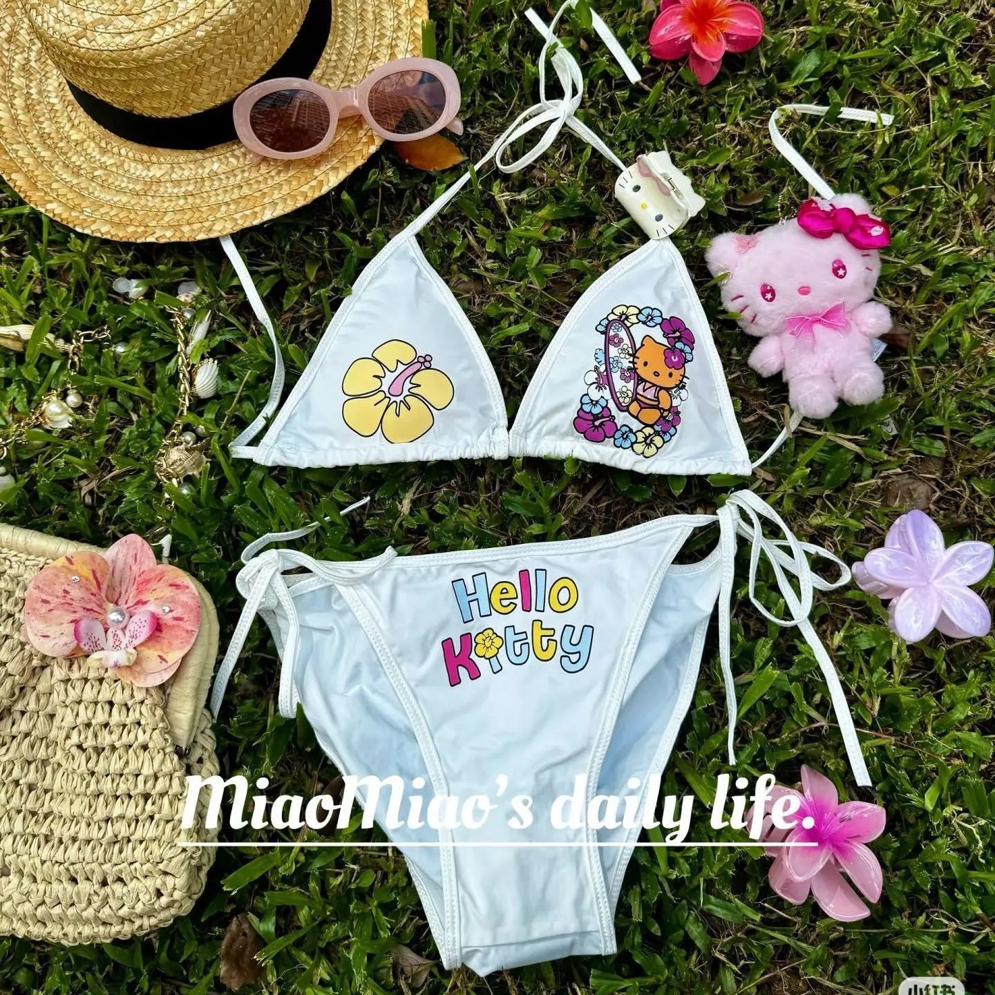 Y2K Hello Kitty Bikini Set - Anime Swimsuit for Women Sexy Beachwear - ZOOMNSTORE