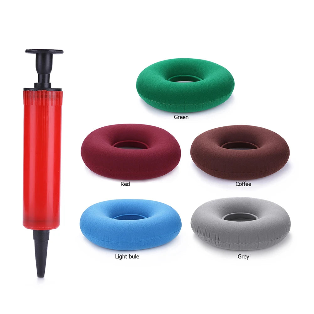 Hemorrhoid Donut Cushion - Inflatable Tailbone Pain Relief Medical Seat Pad with Pump - ZOOMNSTORE