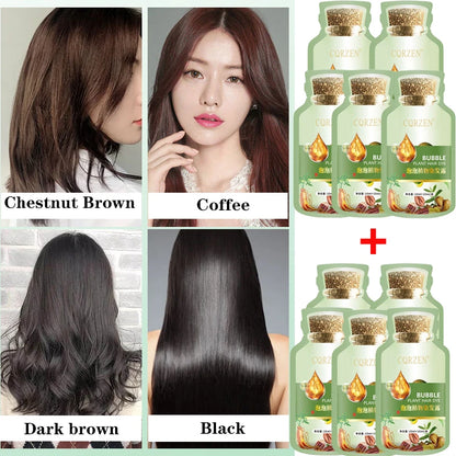 Natural Herbal Hair Dye Shampoo - Gray Coverage  Hair Care Treatment - ZOOMNSTORE