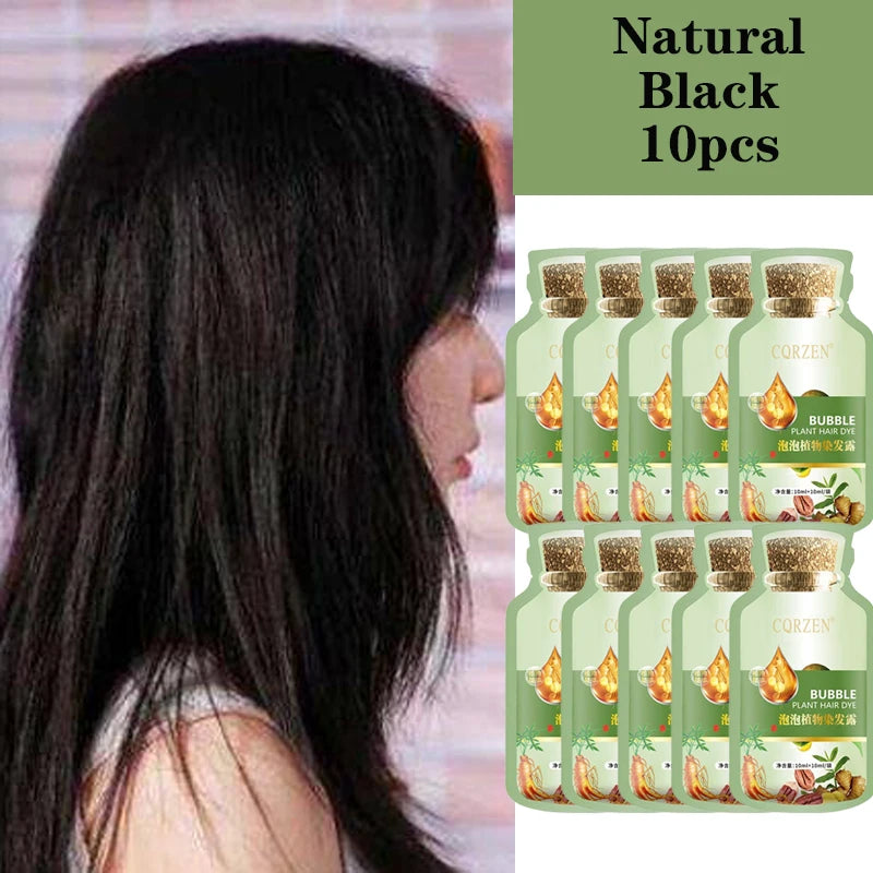 Natural Herbal Hair Dye Shampoo - Gray Coverage  Hair Care Treatment - ZOOMNSTORE