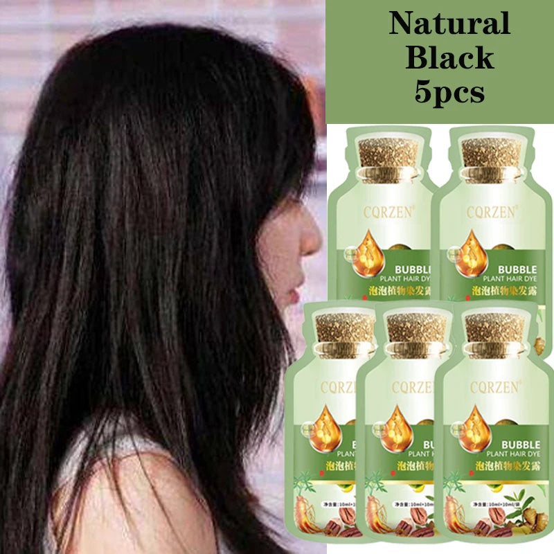 Natural Herbal Hair Dye Shampoo - Gray Coverage  Hair Care Treatment - ZOOMNSTORE