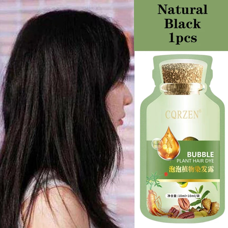 Natural Herbal Hair Dye Shampoo - Gray Coverage  Hair Care Treatment - ZOOMNSTORE