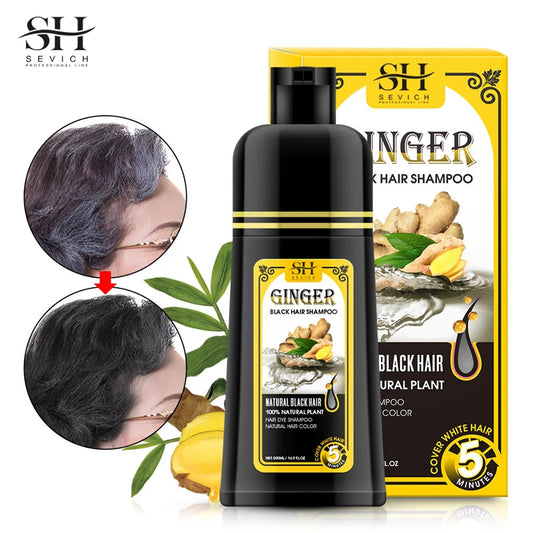 Natural Herbal Hair Dye Shampoo - 500ml Moisturizing Hair Loss Treatment - ZOOMNSTORE