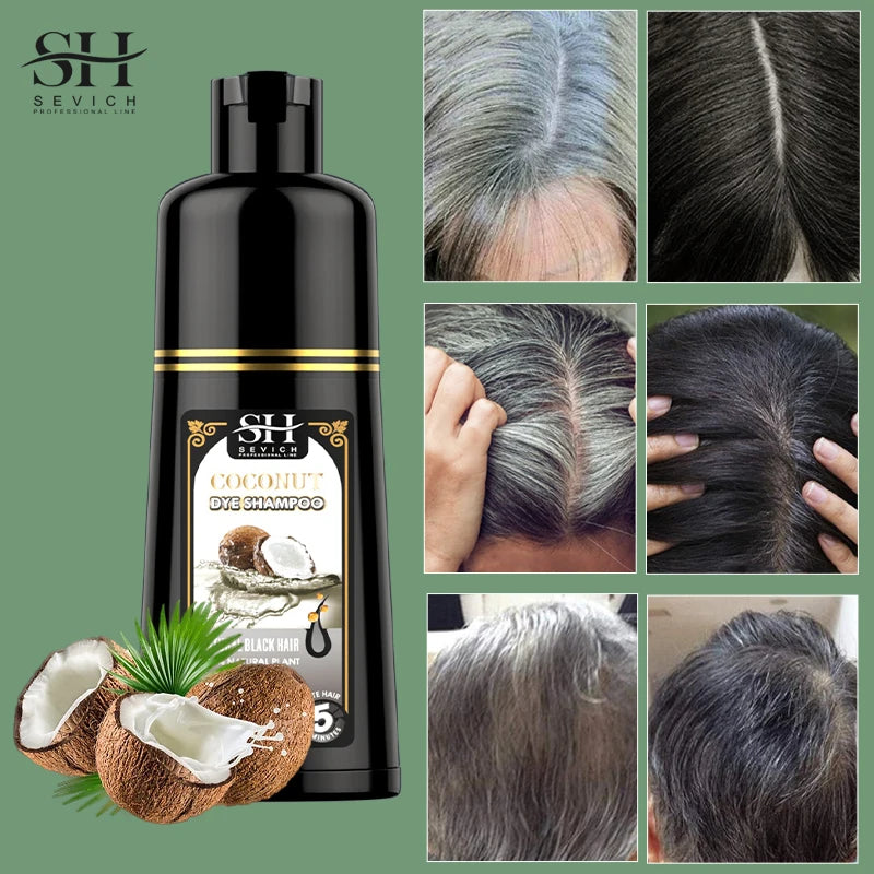 Natural Herbal Hair Dye Shampoo - 500ml Moisturizing Hair Loss Treatment - ZOOMNSTORE