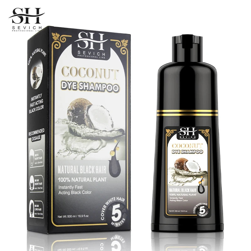 Natural Herbal Hair Dye Shampoo - 500ml Moisturizing Hair Loss Treatment - ZOOMNSTORE