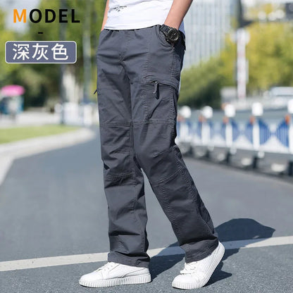 Men's Cargo Pants Cotton Black Work Pants Summer Casual Climbing Joggers Man Sweatpants Sports Spring Autumn Twill Trousers