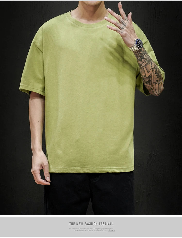 LEGIBLE 2025 Summer Men's T Shirt Casual Loose Cotton Short Sleeve T-Shirt Mens Top Tee shirt Men