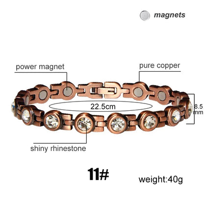 Vintage Copper Magnetic Bracelets For Women Pain Relief Pure Copper Adjustable Bio Energy Blood Pressure Accessory Bracelet