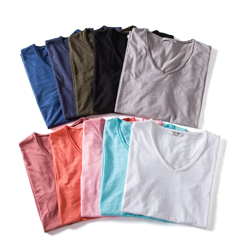 Quality 100% Cotton Men T-shirt Fashion Cut Design Slim Fit Soild Men's t-shirt Tops Tees Brasil Short Sleeve T Shirt For Men