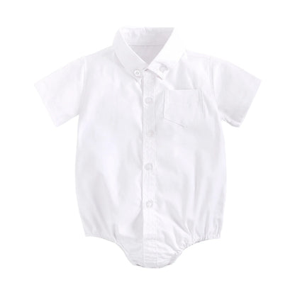 Baby Boys Bodysuit - Soft Cotton Fabric Summer Baby Bodysuit with Plaid Pattern