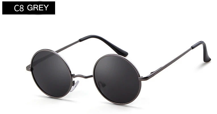Vintage Round Sunglasses – Polarized UV Protection Metal Frame Eyewear for Men & Women