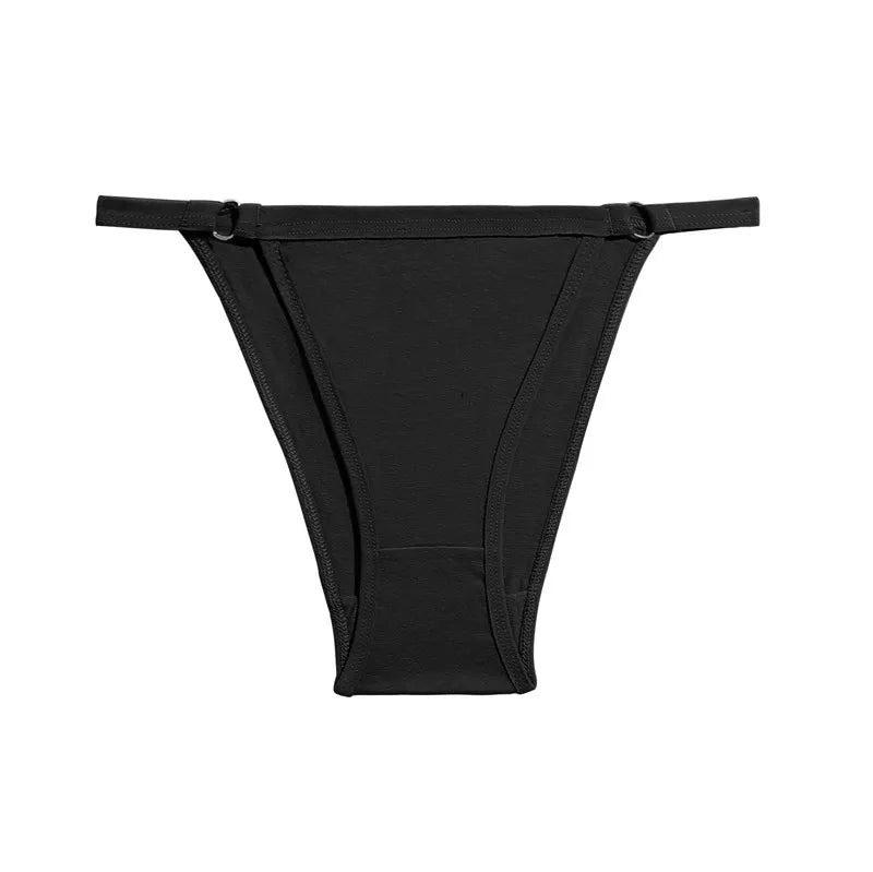 FINETOO 3PC/Set Women's Cotton Panties Underwear Metal Buckle Briefs M-2XL Female Underpant Low Waist Woman Sexy Panty Lingerie