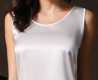 100% Mulberry Silk Pajamas Set for Women Silk Sleepwear Ladies Shorts Nightwear for Girls Tank Top