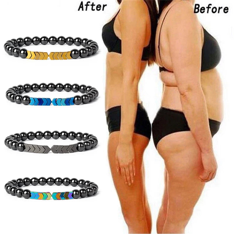 Hematite Magnetic Bracelet Man Weight Loss Bracelet Natural Stone Magnetic Bracelet Slimming Woman Health Care Therapy Jewelry