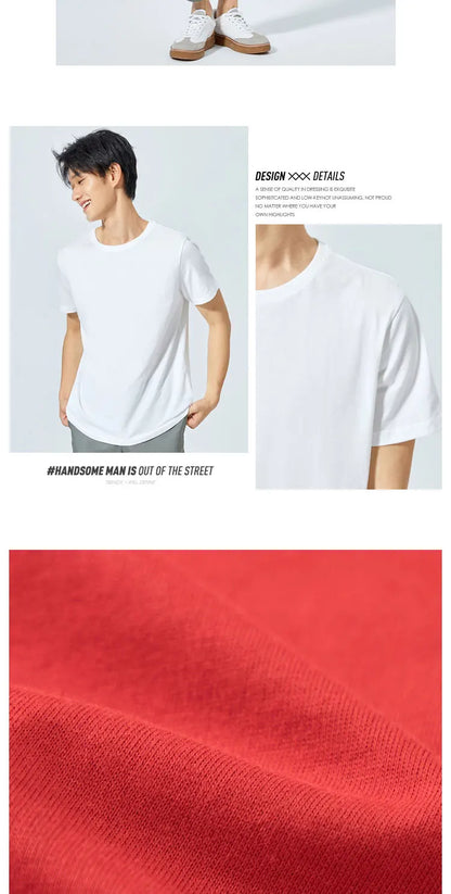 Semir Summer Cotton T Shirts Men 2025 Simple O Neck Stretch Solid New Tops Clothing Casual Tshirt Man Streetwear Cool Tee Shirts