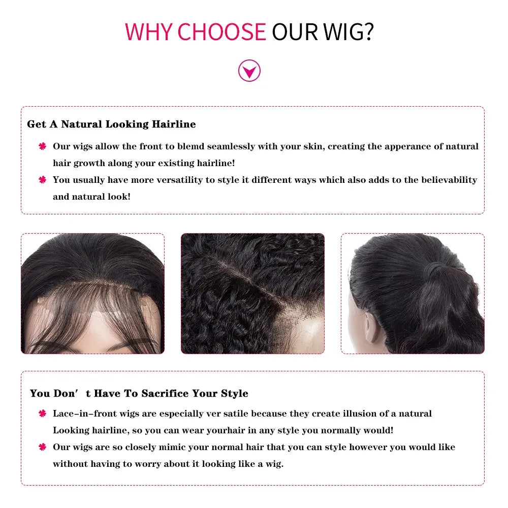 Hd Lace Frontal Wig 13x6 Lace Front Wig Human Hair Wigs - Bone Straight, Pre Plucked Hairline