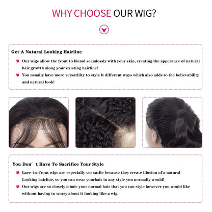 Hd Lace Frontal Wig 13x6 Lace Front Wig Human Hair Wigs - Bone Straight, Pre Plucked Hairline