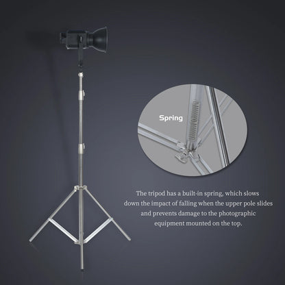 Stainless Steel Tripod 2.8m Heavy Duty Light Stand With 1/4, 3/8 Conversion Head for Studio Softbox Photographic Equipment