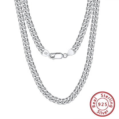 S925 Sterling Silver Hip Hop Chain Necklace - Custom Curb Cuban Satellite Box Snake Bone - ZOOMNSTORE