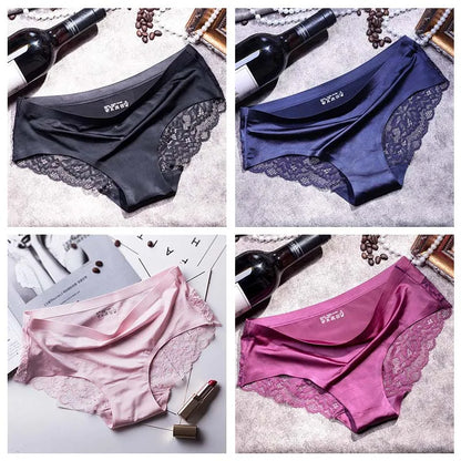 TEXIWAS 4pcs/lot Lace Panties Women Seamless Ladies Underwear Lace Briefs Sexy Panties for Women Comfort Lingerie Plus Size