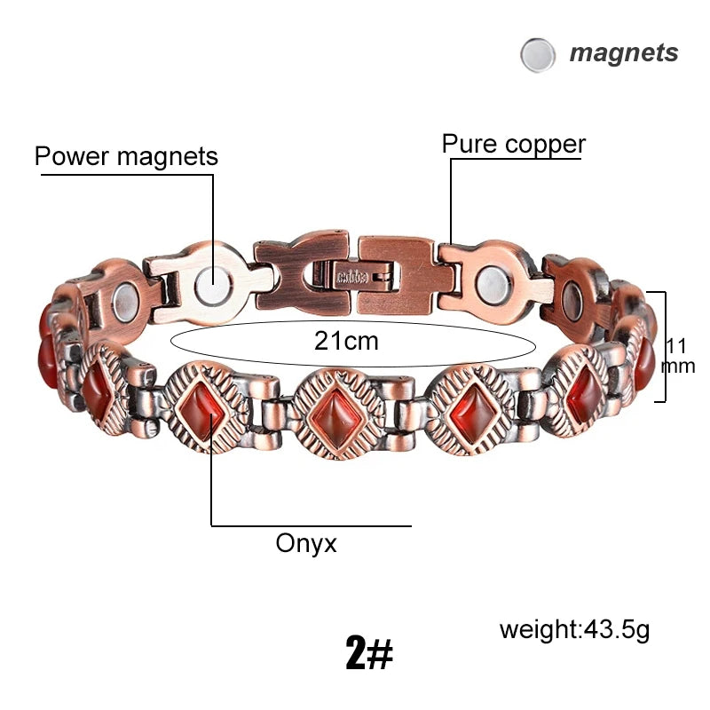 Vintage Copper Magnetic Bracelets For Women Pain Relief Pure Copper Adjustable Bio Energy Blood Pressure Accessory Bracelet