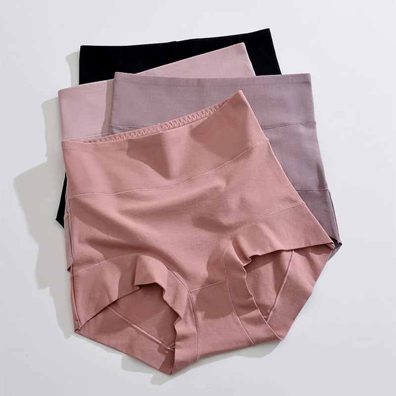 High Waist Underwear Women 60S Cotton Panties Plus Size Womens Briefs Cozy Female Underwear Tighten The Abdomen Safety Shorts