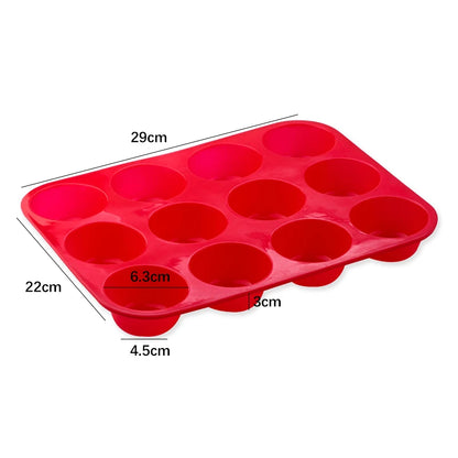 Silicone Cake Mold - Round Silicone Mold 12 Holes Muffin Cupcake Pans | Eco Friendly Bakeware
