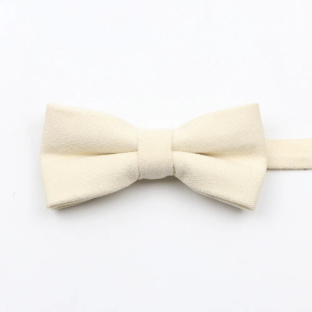 Solid Color Suede Bow Tie - Classic Men  Kids Bowknot for Weddings