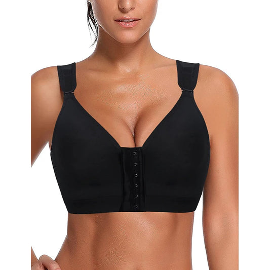 Post Surgery Bra Seamless Sports Front Closure Wirefree Support Adjustable Strap