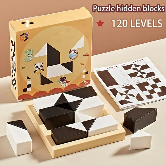 Hidden Block Puzzle - Logic Puzzle Toy With Plastic Building Blocks For Kids - ZOOMNSTORE