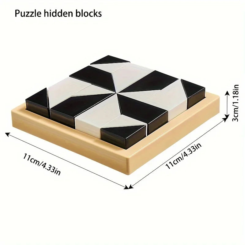 Hidden Block Puzzle - Logic Puzzle Toy With Plastic Building Blocks For Kids - ZOOMNSTORE
