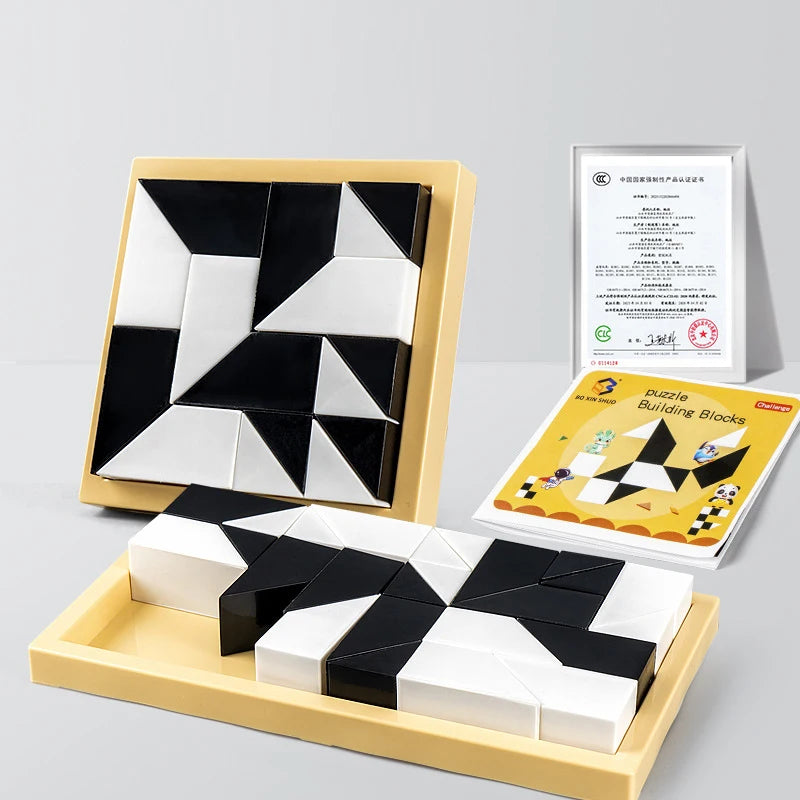 Hidden Block Puzzle - Logic Puzzle Toy With Plastic Building Blocks For Kids - ZOOMNSTORE