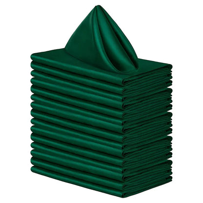High-Density Satin Polyester Napkins - Square Silk-like Dinner Placemats for Restaurants - ZOOMNSTORE