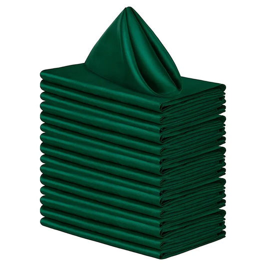 High-Density Satin Polyester Napkins - Square Silk-like Dinner Placemats for Restaurants - ZOOMNSTORE