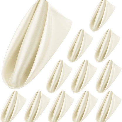 High-Density Satin Polyester Napkins - Square Silk-like Dinner Placemats for Restaurants - ZOOMNSTORE