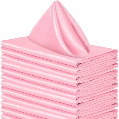 High-Density Satin Polyester Napkins - Square Silk-like Dinner Placemats for Restaurants - ZOOMNSTORE