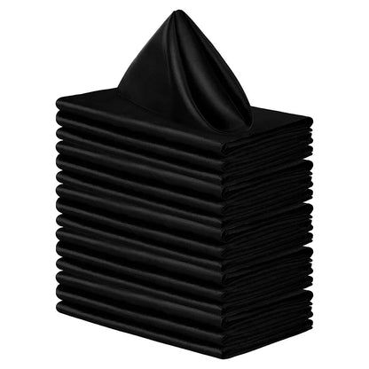 High-Density Satin Polyester Napkins - Square Silk-like Dinner Placemats for Restaurants - ZOOMNSTORE