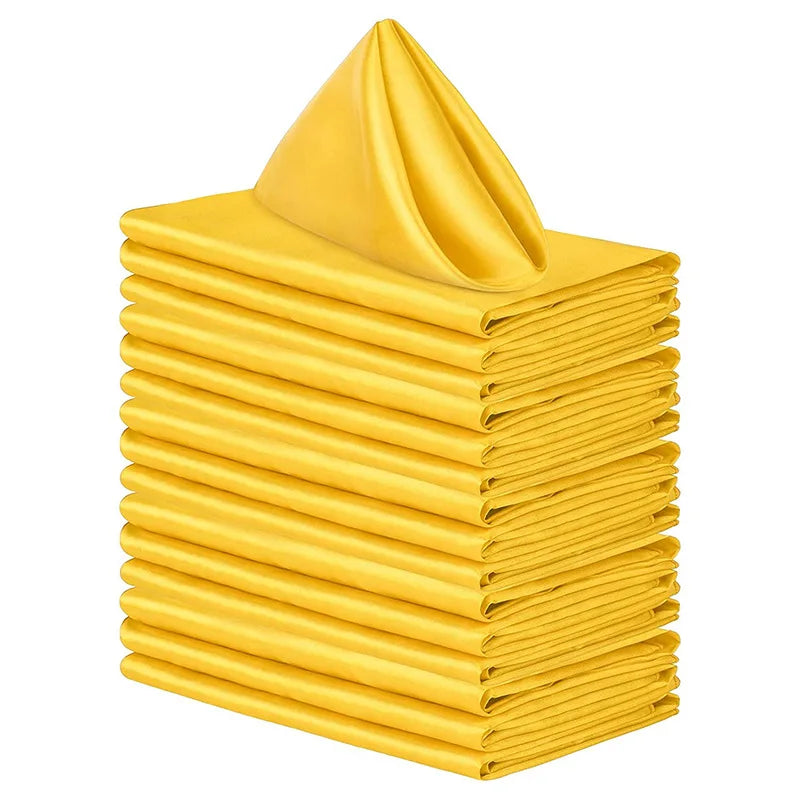 High-Density Satin Polyester Napkins - Square Silk-like Dinner Placemats for Restaurants - ZOOMNSTORE