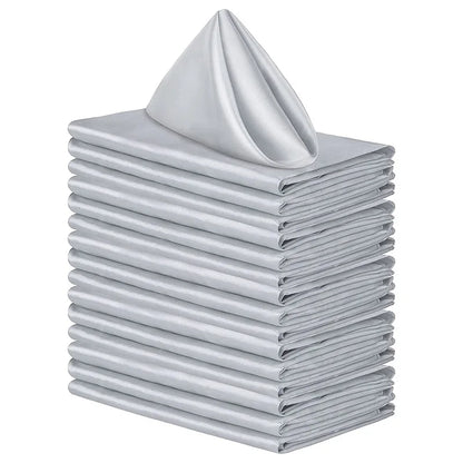 High-Density Satin Polyester Napkins - Square Silk-like Dinner Placemats for Restaurants - ZOOMNSTORE