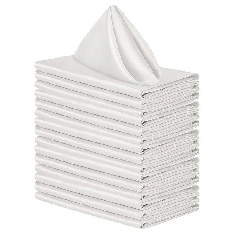 High-Density Satin Polyester Napkins - Square Silk-like Dinner Placemats for Restaurants - ZOOMNSTORE