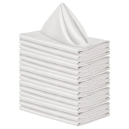 High-Density Satin Polyester Napkins - Square Silk-like Dinner Placemats for Restaurants - ZOOMNSTORE